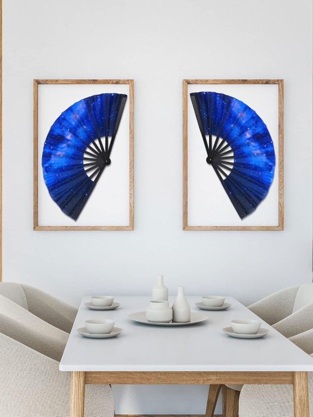 2 Pack Foldable Fans for Rave Dancing,Multi Color,Galaxy Pattern - Picture 2 of 6